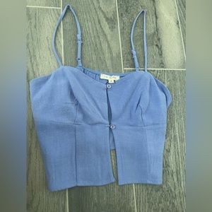 LA Hearts open button tank top